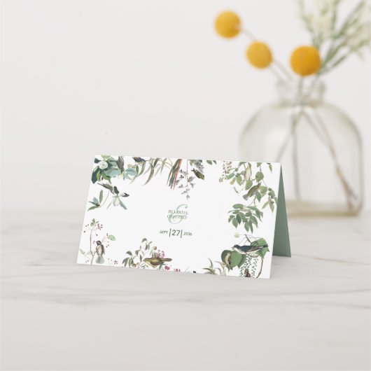 Rustic Eucalyptus Leaves  Greenery Wedding Plaatskaartje (Achterkant)