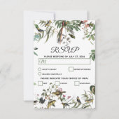 Rustic Eucalyptus Leaves  Greenery Wedding RSVP Kaartje (Voorkant)