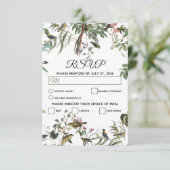 Rustic Eucalyptus Leaves  Greenery Wedding RSVP Kaartje (Staand voorkant)