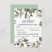 Rustic Eucalyptus Leaves  Greenery Wedding RSVP Kaartje (Voorkant / Achterkant)
