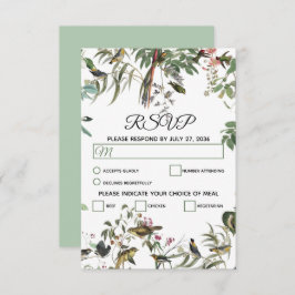 Rustic Eucalyptus Leaves  Greenery Wedding RSVP Kaartje