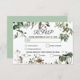 Rustic Eucalyptus Leaves  Greenery Wedding RSVP Kaartje