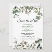 Rustic Eucalyptus Leaves Greenery Wedding Save The Date (Voorkant)