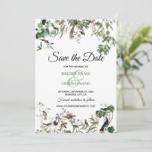 Rustic Eucalyptus Leaves Greenery Wedding Save The Date (Staand voorkant)
