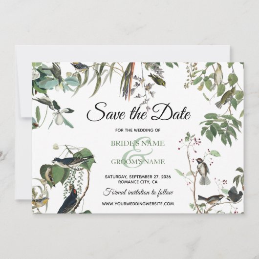 Rustic Eucalyptus Leaves  Greenery Wedding Save The Date (Voorkant)