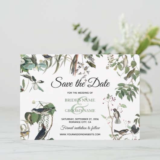 Rustic Eucalyptus Leaves  Greenery Wedding Save The Date (Staand voorkant)