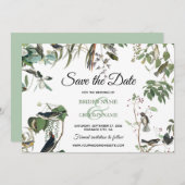 Rustic Eucalyptus Leaves  Greenery Wedding Save The Date (Voorkant / Achterkant)