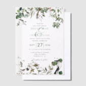 Rustic Eucalyptus Leaves Greenery Wedding Vellum Uitnodigingen (Offset)