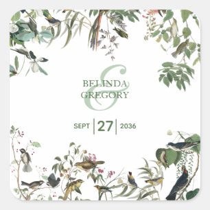 Rustic Eucalyptus Leaves Greenery Wedding Vierkante Sticker