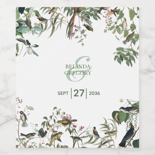 Rustic Eucalyptus Leaves  Greenery Wedding Wijn Etiket (Enkel label)