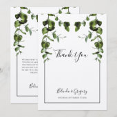 Rustic Eucalyptus Leaves Weddenschap Hartelijk dan Bedankkaart (Voorkant / Achterkant)