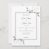 Rustic Eucalyptus Lijst Calligrafie Winter Weddens Kaart (Voorkant)