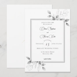 Rustic Eucalyptus Lijst Calligrafie Winter Weddens Kaart