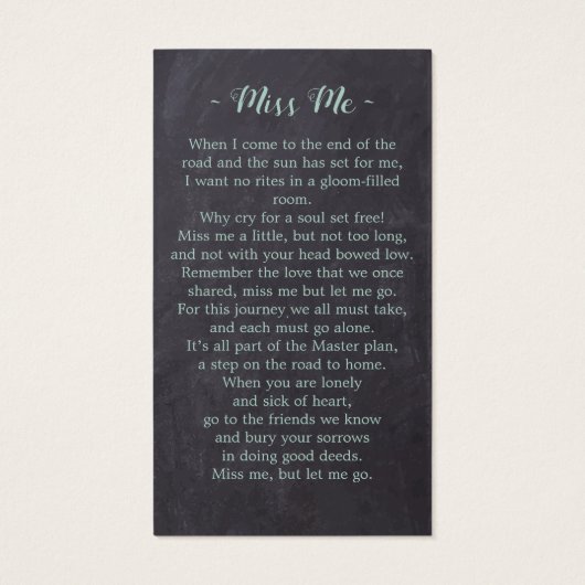 Rustic Eucalyptus Memorial Funeral Prayer Kaart (Achterkant)