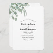 Rustic Eucalyptus Minimal Chic Greenery Wedding Kaart (Voorkant / Achterkant)