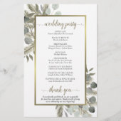 Rustic Eucalyptus & Pine Budget Weddenprogramma (Achterkant)
