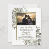 Rustic Eucalyptus & Pine w/ White Weddenschap Save The Date (Voorkant)