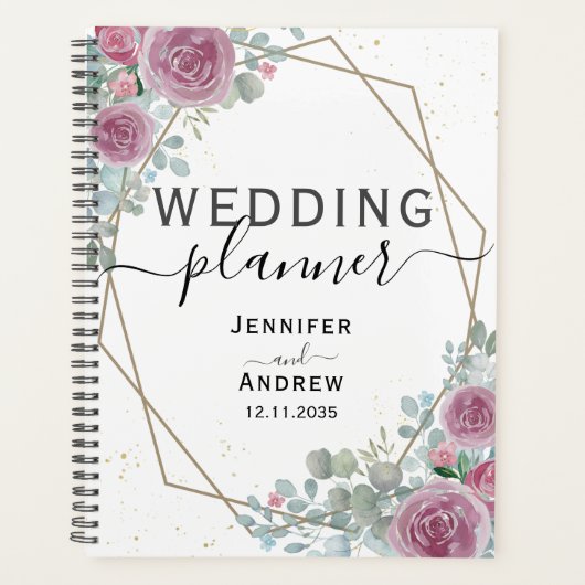 Rustic Eucalyptus & Roos Floral Wedding Planner (Voorkant)