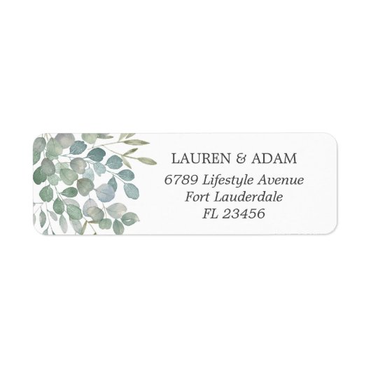 Rustic Eucalyptus Sage Green Foliage Wedding Etiket (Voorkant)