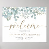 Rustic Eucalyptus Sage Green Gold Wedding Poster (Voorkant)
