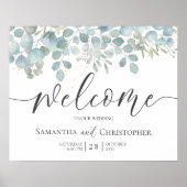Rustic Eucalyptus Sage Green Gold Wedding Poster (Voorkant)
