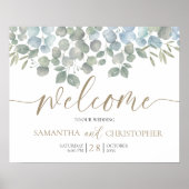 Rustic Eucalyptus Sage Green Gold Wedding Poster (Voorkant)