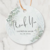 Rustic Eucalyptus Sage Green Wedding Bedankjes Labels (Voorkant)