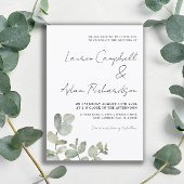 Rustic Eucalyptus Sage Green Wedding Invitation Kaart