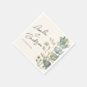 Rustic Eucalyptus Sage Green Wedding Napkins Servet (Hoek)