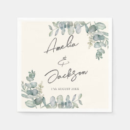 Rustic Eucalyptus Sage Green Wedding Napkins Servet