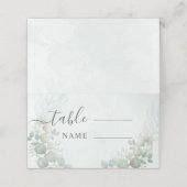Rustic Eucalyptus Sage Green Wedding Plaatskaartje (Buitenkant ongevouwen)