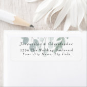 Rustic Eucalyptus Simple Floral Waterverf Wedding Etiket (Insitu)