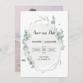 Rustic Eucalyptus sla de datumkaart op Kaart (Voorkant / Achterkant)