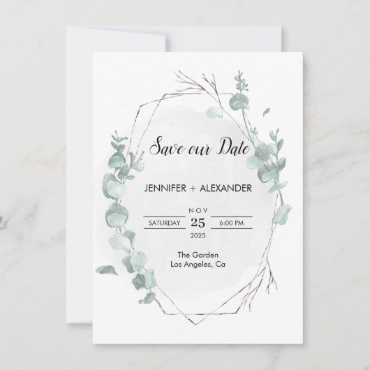 Rustic Eucalyptus sla de datumkaart op Kaart (Voorkant)