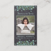 Rustic Eucalyptus Slate Memorial Prayer Kaart Contactkaartje (Voorkant)