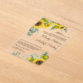 Rustic Eucalyptus Sunflower Islamic Muslim Wedding Acryl Uitnodigingen (Laagn)