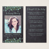 Rustic Eucalyptus Sympathie Funeral Prayer Kaart (Voorkant /achterkant)