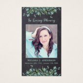 Rustic Eucalyptus Sympathie Funeral Prayer Kaart (Voorkant)