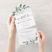 Rustic Eucalyptus Vow Renewal All In One Uitnodiging (Afscheurbaar)