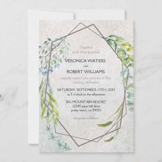 Rustic Eucalyptus Waterverf Greenery Wedding Kaart (Voorkant)