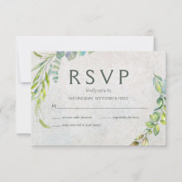 Rustic Eucalyptus Waterverf Greenery Wedding RSVP