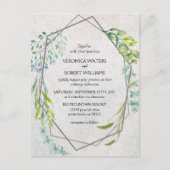 Rustic Eucalyptus Waterverf Greenery Wedding Uitnodiging Briefkaart (Voorkant)