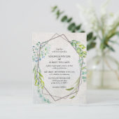 Rustic Eucalyptus Waterverf Greenery Wedding Uitnodiging Briefkaart (Staand voorkant)