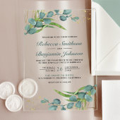 Rustic Eucalyptus Wedding Acryl Uitnodigingen