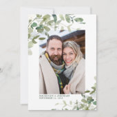 Rustic Eucalyptus Wedding Photo Save the Date (Voorkant)