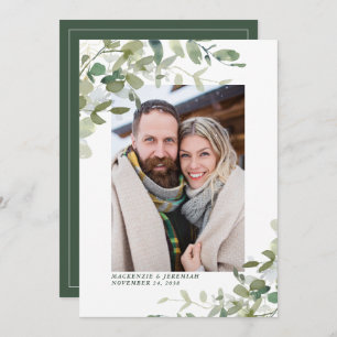 Rustic Eucalyptus Wedding Photo Save the Date