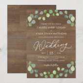 Rustic Eucalyptus Wedding REU Bedankkaart (Voorkant / Achterkant)