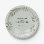 Rustic Eucalyptus Wreath Mint Green Wedding Papieren Bordje (Voorkant)