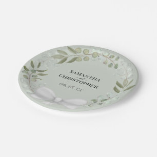 Rustic Eucalyptus Wreath Mint Green Wedding Papieren Bordje