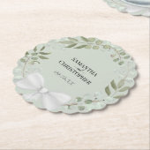 Rustic Eucalyptus Wreath Sage Green Wedding Paper Kartonnen Onderzetters (Gekanteld)